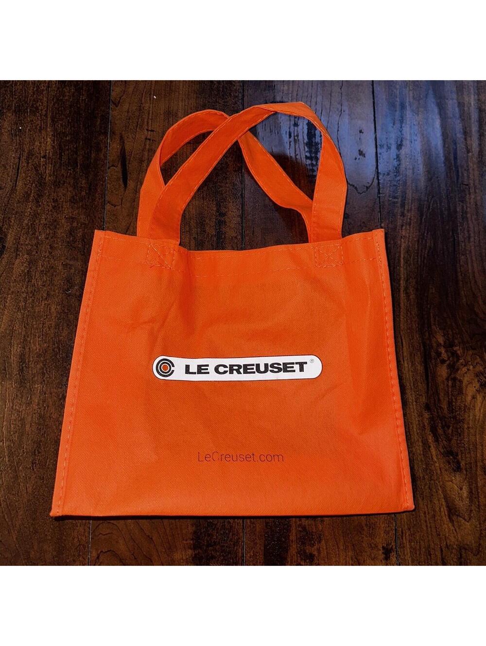 LE Creuset Large EcoFriendly Reusable Shopping Gift Bag Tote 11 X 10 Orange